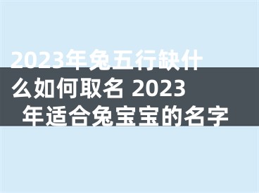 2023年兔五行缺什么如何取名 2023年适合兔宝宝的名字