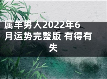 属羊男人2022年6月运势完整版 有得有失