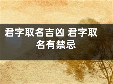 君字取名吉凶 君字取名有禁忌