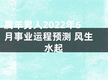 属羊男人2022年6月事业运程预测 风生水起