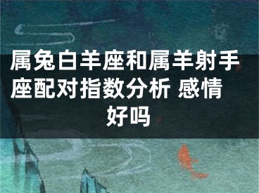 属兔白羊座和属羊射手座配对指数分析 感情好吗