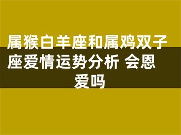 属猴白羊座和属鸡双子座爱情运势分析 会恩爱吗