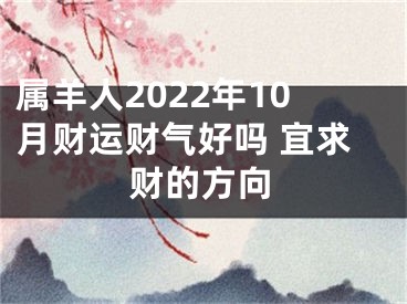 属羊人2022年10月财运财气好吗 宜求财的方向