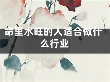 命里水旺的人适合做什么行业