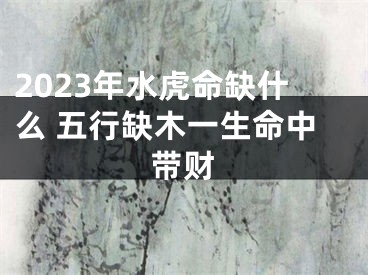 2023年水虎命缺什么 五行缺木一生命中带财