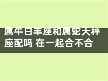 属牛白羊座和属蛇天秤座配吗 在一起合不合