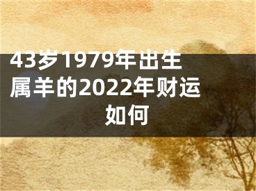 43岁1979年出生属羊的2022年财运如何