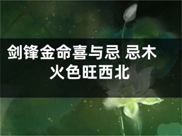 剑锋金命喜与忌 忌木火色旺西北