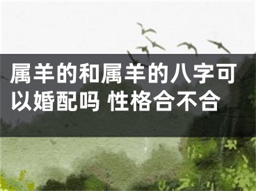 属羊的和属羊的八字可以婚配吗 性格合不合