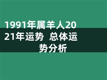 1991年属羊人2021年运势  总体运势分析