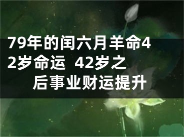 79年的闰六月羊命42岁命运  42岁之后事业财运提升