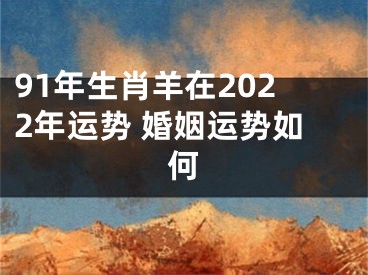 91年生肖羊在2022年运势 婚姻运势如何