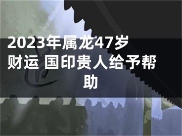 2023年属龙47岁财运 国印贵人给予帮助