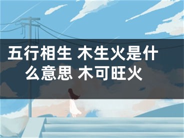 五行相生 木生火是什么意思 木可旺火