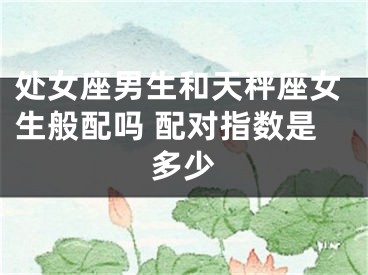 处女座男生和天秤座女生般配吗 配对指数是多少