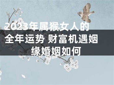 2023年属猴女人的全年运势 财富机遇姻缘婚姻如何