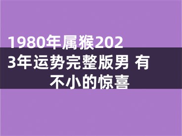 1980年属猴2023年运势完整版男 有不小的惊喜