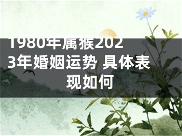 1980年属猴2023年婚姻运势 具体表现如何