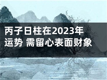 丙子日柱在2023年运势 需留心表面财象