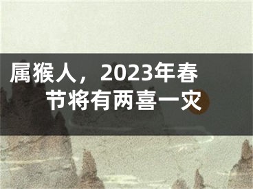 属猴人，2023年春节将有两喜一灾