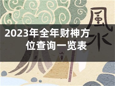 2023年全年财神方位查询一览表