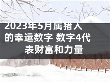 2023年5月属猪人的幸运数字 数字4代表财富和力量