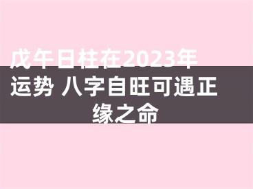 戊午日柱在2023年运势 八字自旺可遇正缘之命