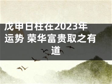 戊申日柱在2023年运势 荣华富贵取之有道