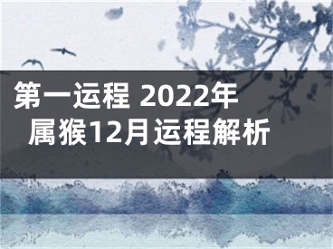 第一运程 2022年属猴12月运程解析