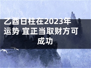 乙酉日柱在2023年运势 宜正当取财方可成功