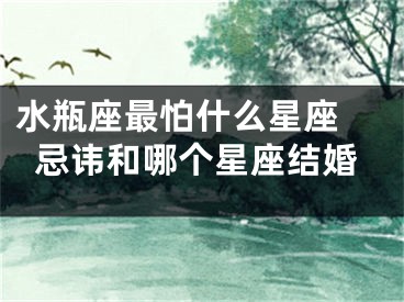 水瓶座最怕什么星座 忌讳和哪个星座结婚