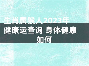 生肖属猴人2023年健康运查询 身体健康如何