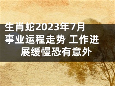 生肖蛇2023年7月事业运程走势 工作进展缓慢恐有意外