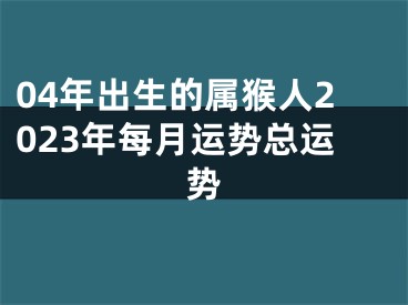 04年出生的属猴人2023年每月运势总运势