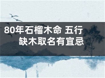 80年石榴木命 五行缺木取名有宜忌