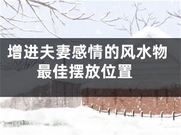 增进夫妻感情的风水物 最佳摆放位置