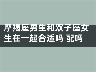 摩羯座男生和双子座女生在一起合适吗 配吗