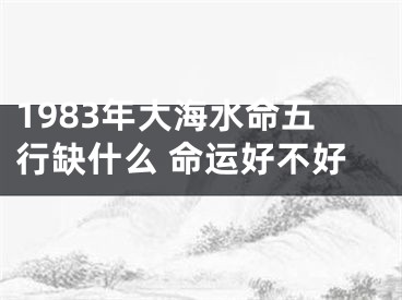 1983年大海水命五行缺什么 命运好不好