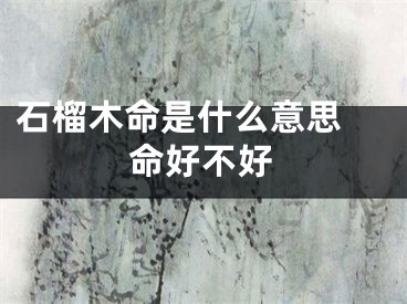 石榴木命是什么意思 命好不好