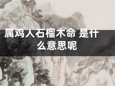 属鸡人石榴木命 是什么意思呢