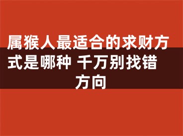 属猴人最适合的求财方式是哪种 千万别找错方向