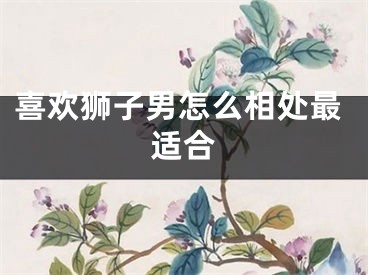 喜欢狮子男怎么相处最适合