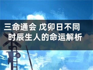 三命通会 戊卯日不同时辰生人的命运解析