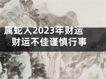 属蛇人2023年财运 财运不佳谨慎行事