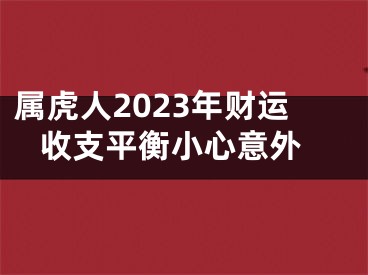 属虎人2023年财运 收支平衡小心意外