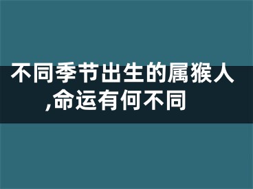 不同季节出生的属猴人,命运有何不同