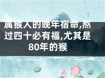 属猴人的晚年宿命,熬过四十必有福,尤其是80年的猴