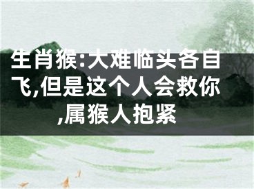 生肖猴:大难临头各自飞,但是这个人会救你,属猴人抱紧