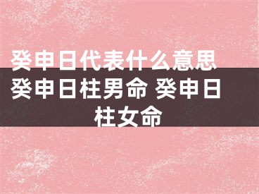 癸申日代表什么意思 癸申日柱男命 癸申日柱女命