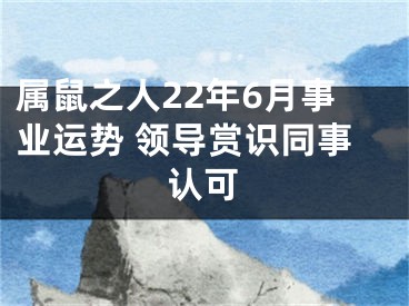 属鼠之人22年6月事业运势 领导赏识同事认可